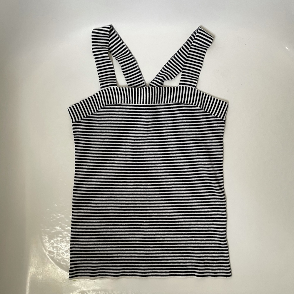 Loft crossed back striped sweater tank